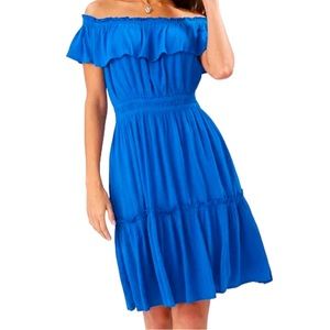 Tommy Bahama Off Shoulder Indigo Drew, SizeM, Preloved, Excellent Condition